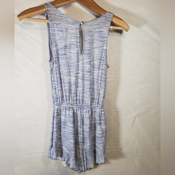 Beautiful blue and white romper made in the USA. Pictures include measurements. - Picture 5 of 7